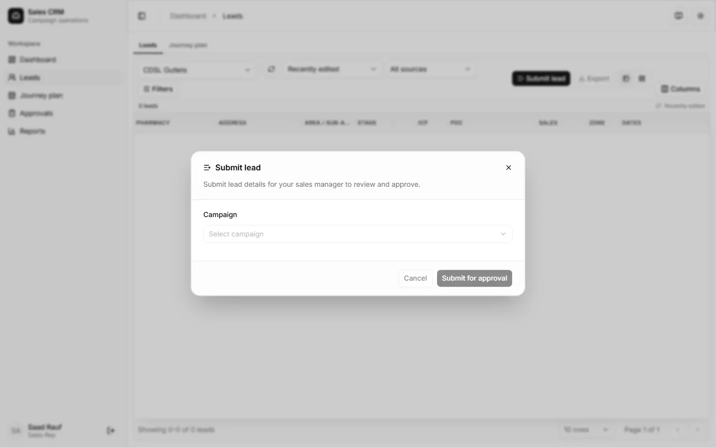Choose campaign before filling lead fields